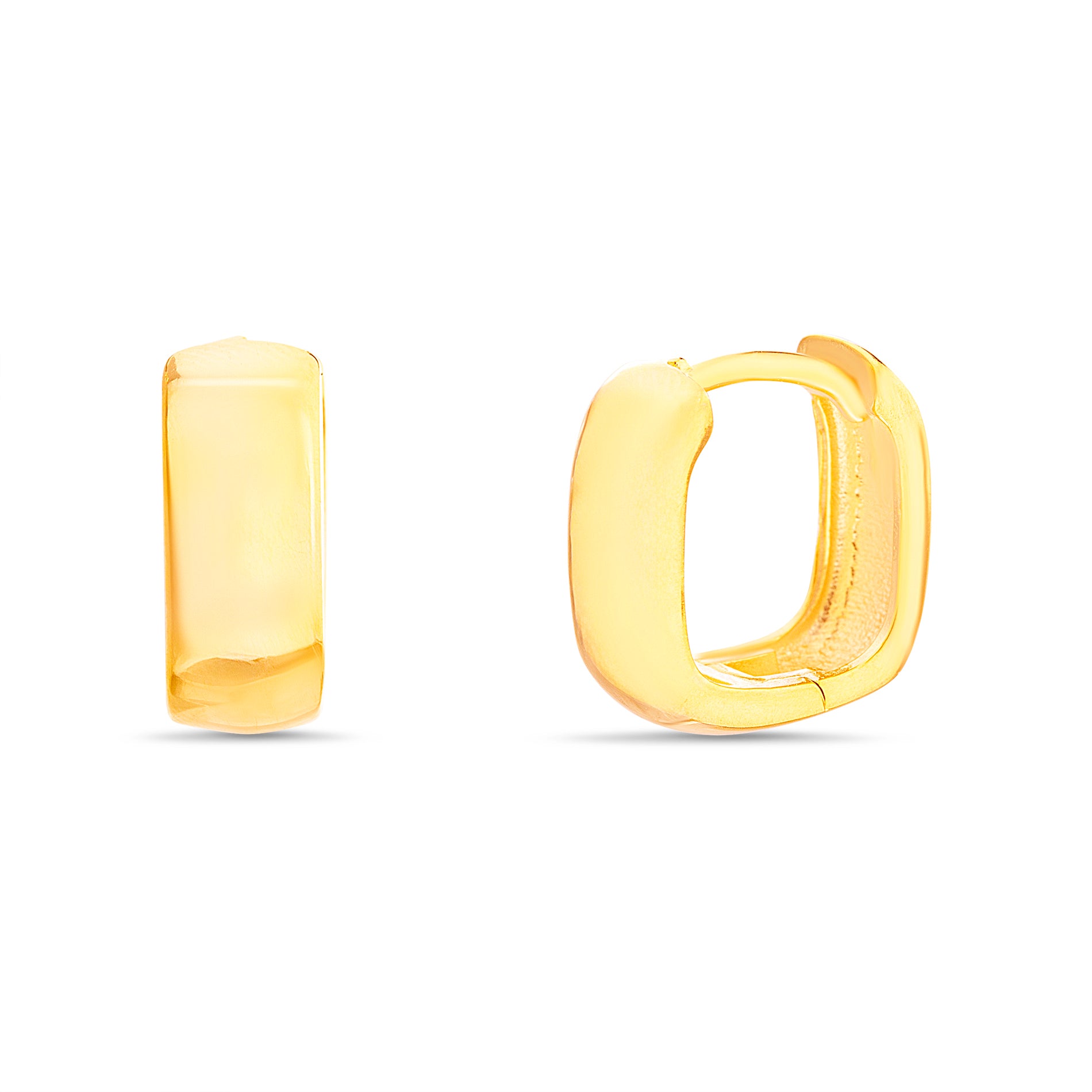 Gold Polished Curve Huggies